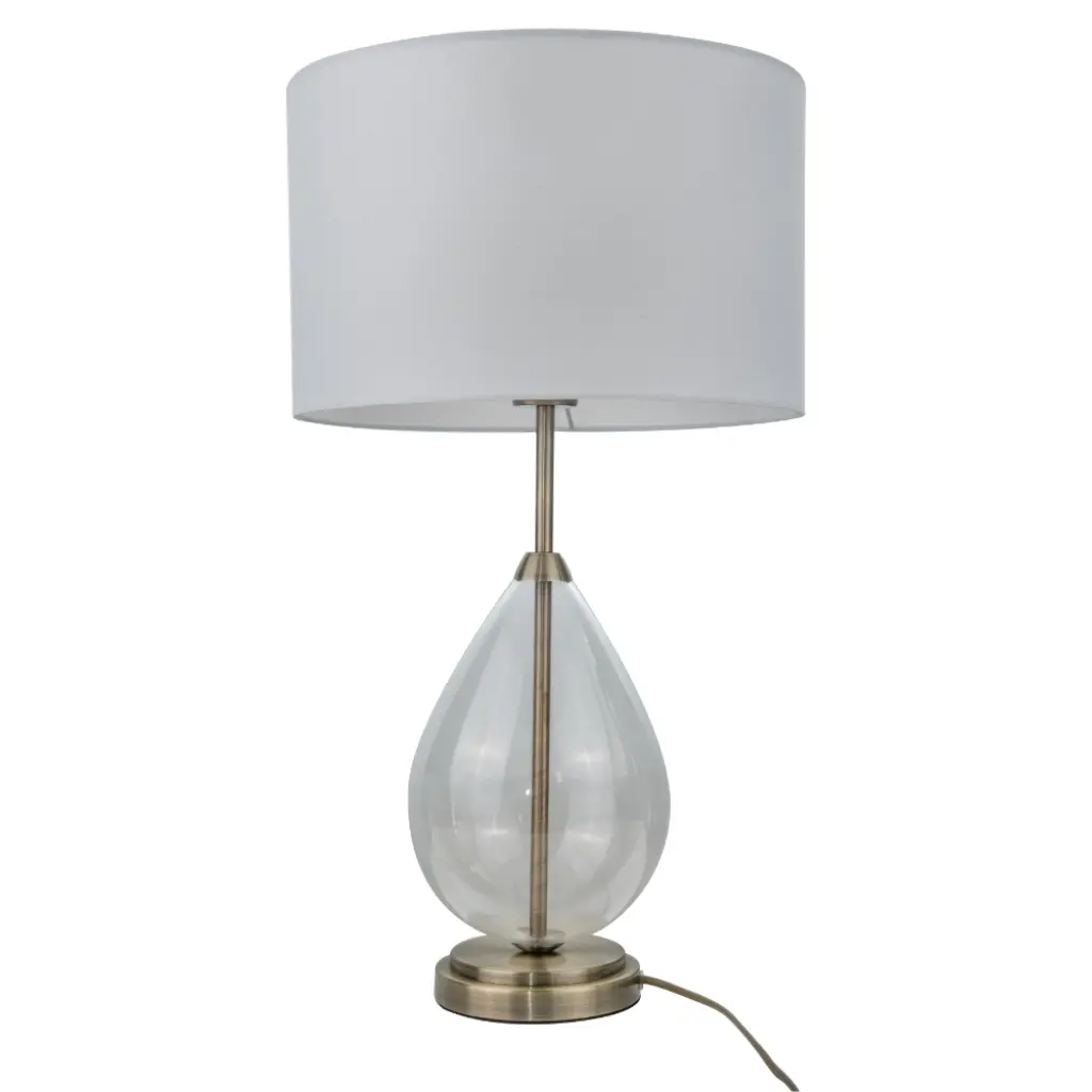 Rayna Antique Brass & Crystal Table Lamp C/W Shade