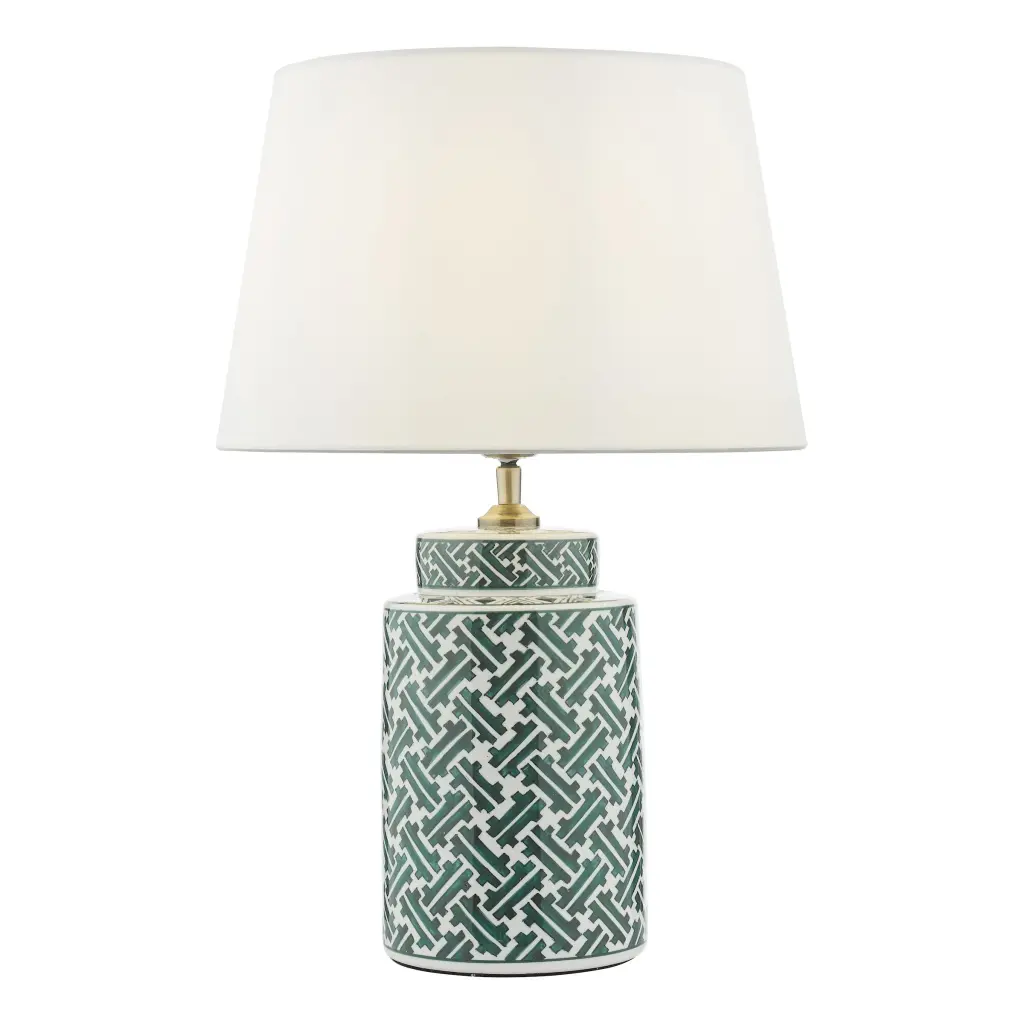 Reese Table Lamp Green Print With Shade