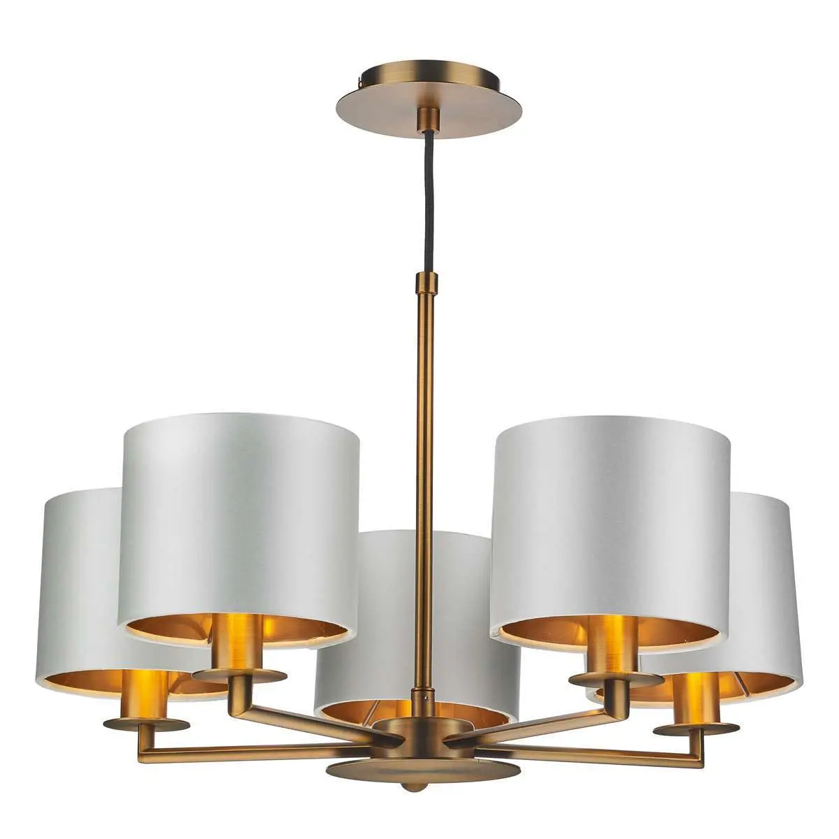 Rex 5 Light Pendant in Bronze (Shade Colour Options)