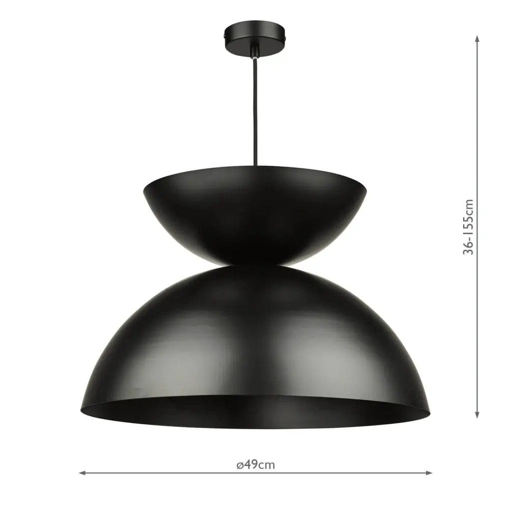 Riya Large Matt Black Pendant
