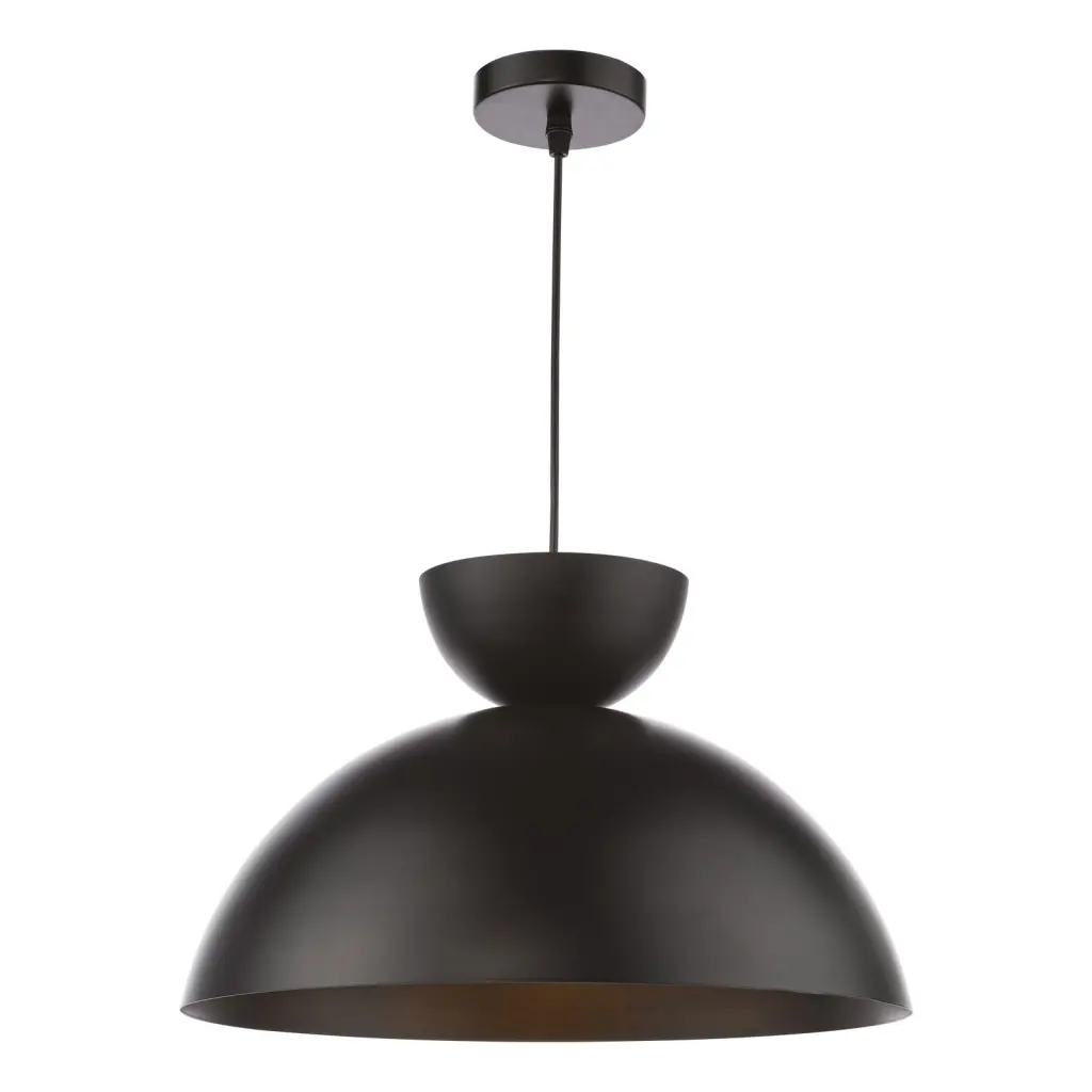 Riya Small Single Pendant in Matt Black