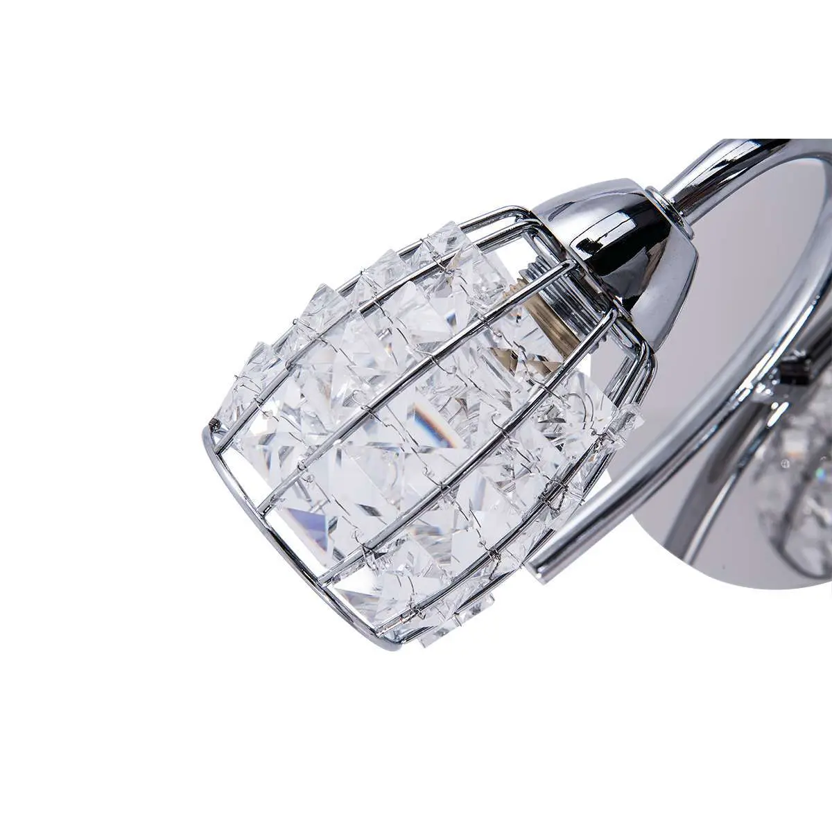 Roma 1 Light Polished Chrome Wall Light with Crystal Shade