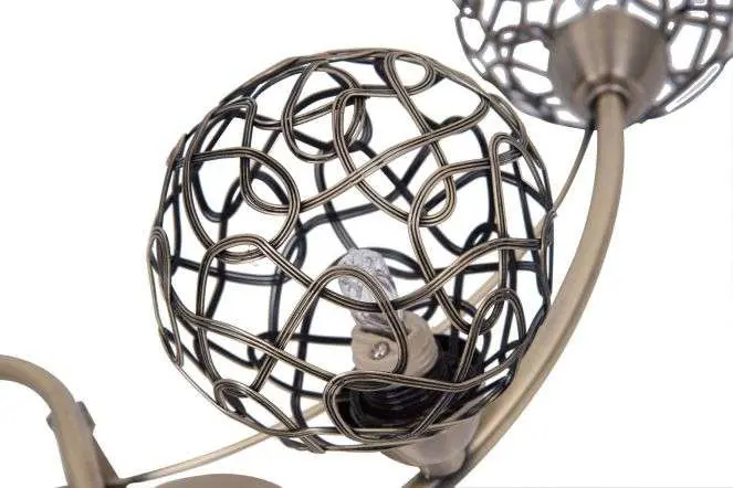 Ronda 4 Light Antique Brass with Mesh Ball Shade