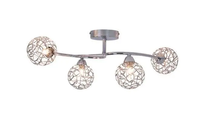 Ronda 4 Light Polished Chrome with Mesh Ball Shade