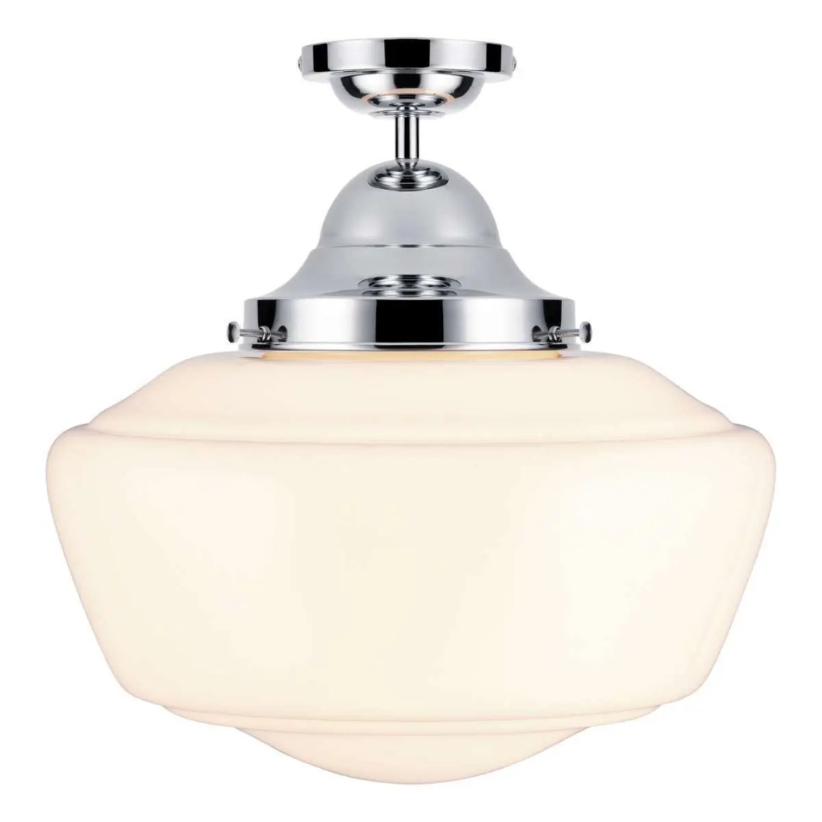 Rydal Chrome & Opal Glass Semi Flush IP44