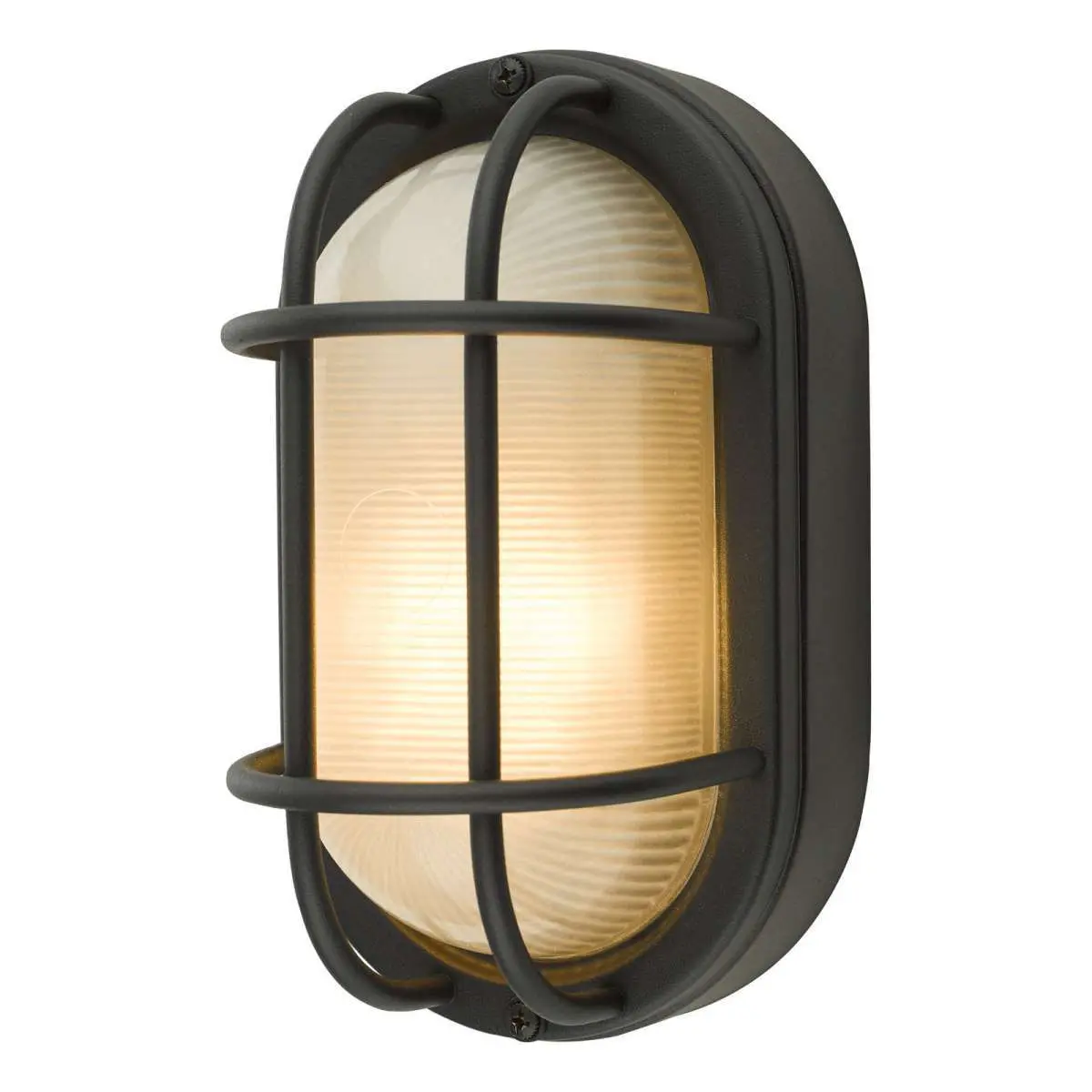 Salcombe Black Oval Outdoor Wall Light IP44