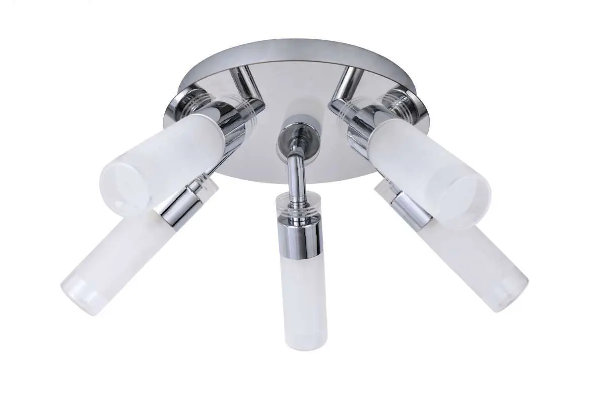 Saturn 5 Light Bathroom Ceiling Light Polished Chrome IP44
