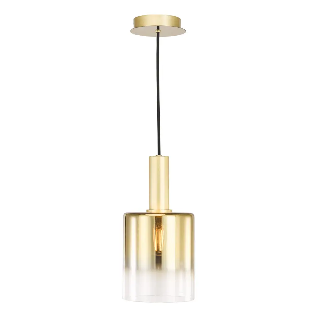 Savannah Single Pendant in Satin Gold & Ombre Glass Finish