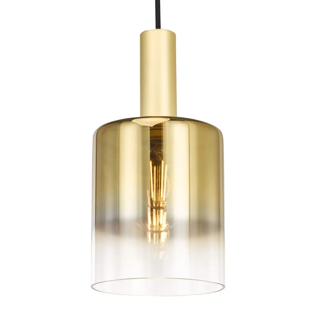 Savannah Single Pendant in Satin Gold & Ombre Glass Finish