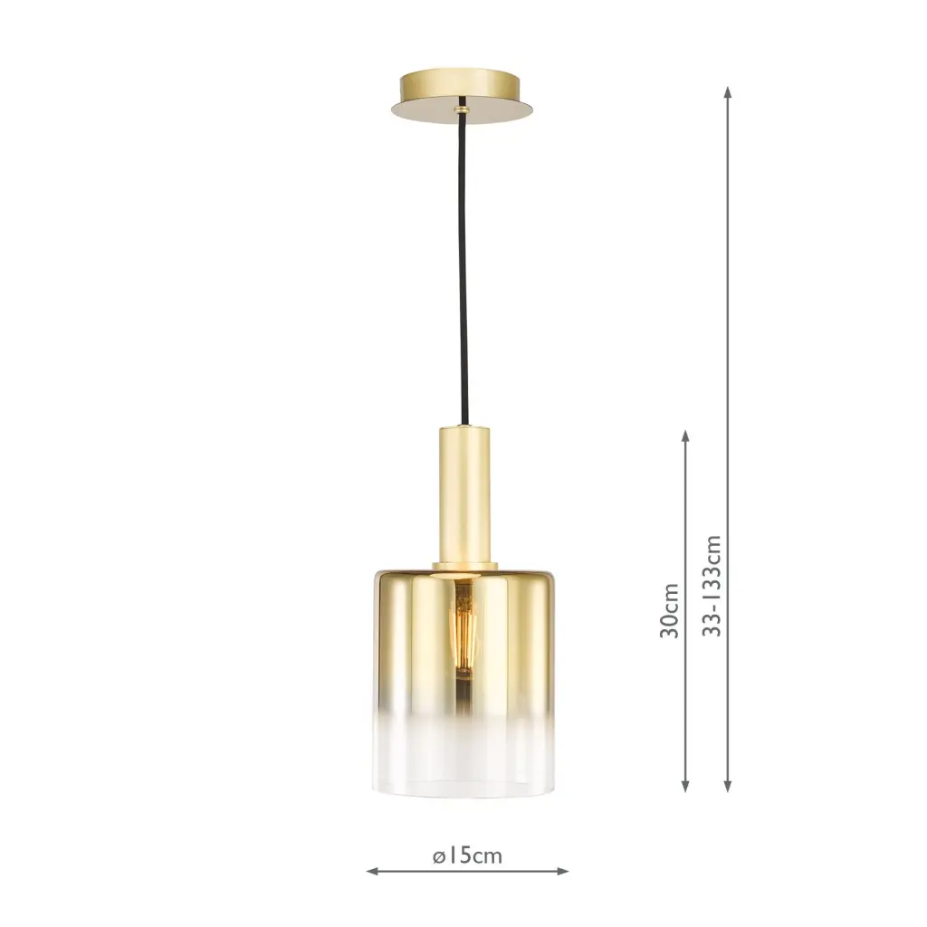 Savannah Single Pendant in Satin Gold & Ombre Glass Finish