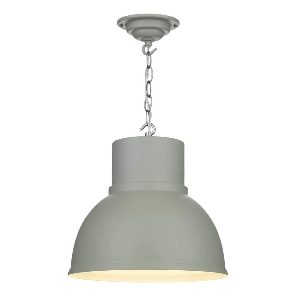 Shoreditch Large Smoke Blue & Brushed Chrome Pendant
