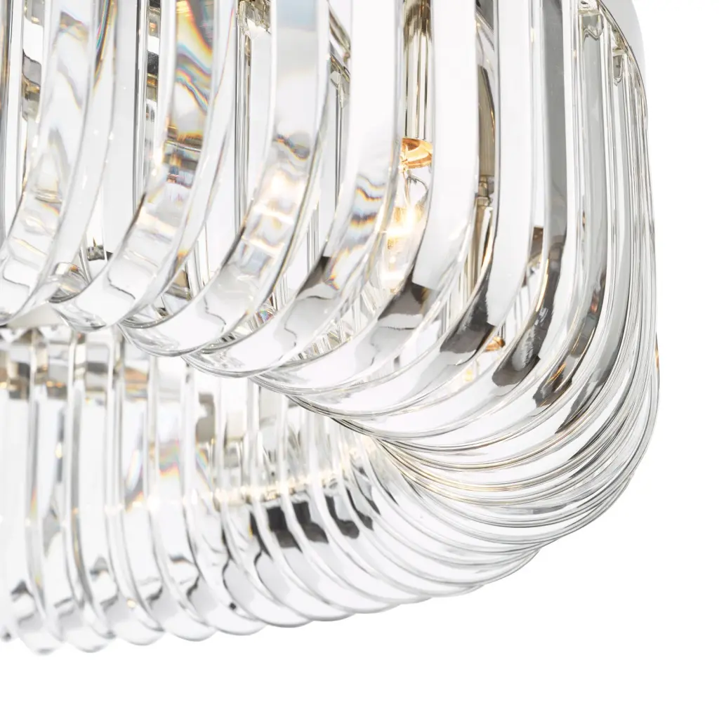Sigourney 8 Light Polished Nickel Crystal Chandelier