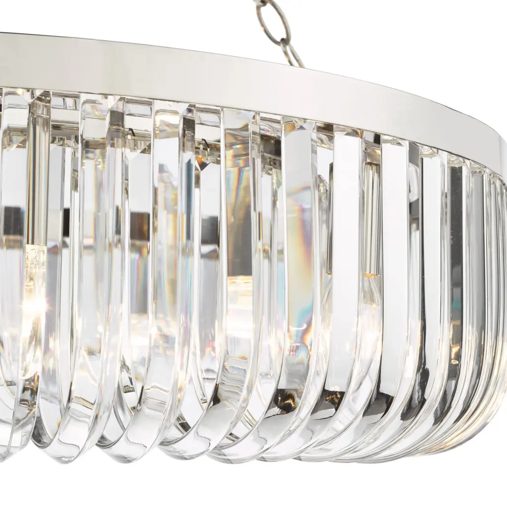 Sigourney 8 Light Polished Nickel Crystal Chandelier