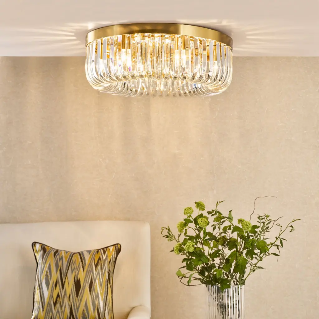 Sigourney 6 Light Satin Gold Semi Flush Fitting
