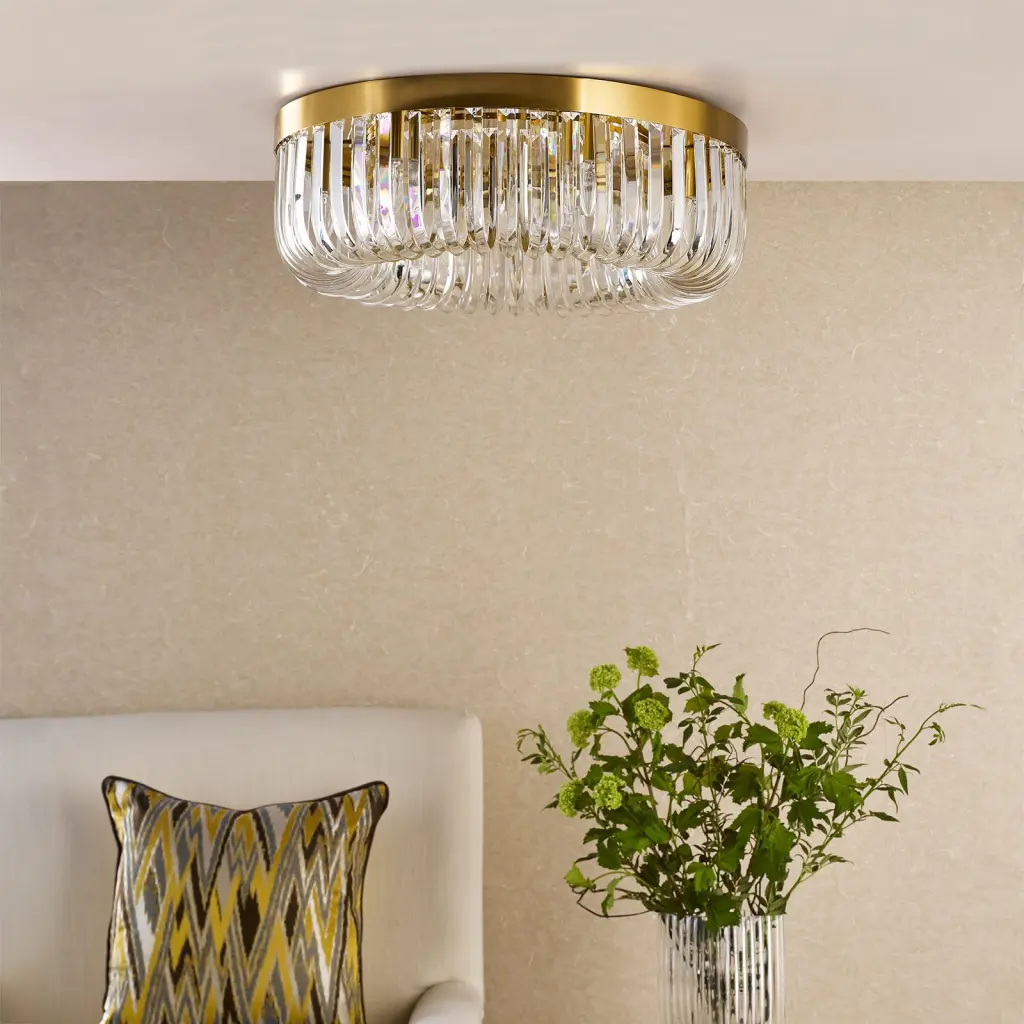 Sigourney 6 Light Satin Gold Semi Flush Fitting