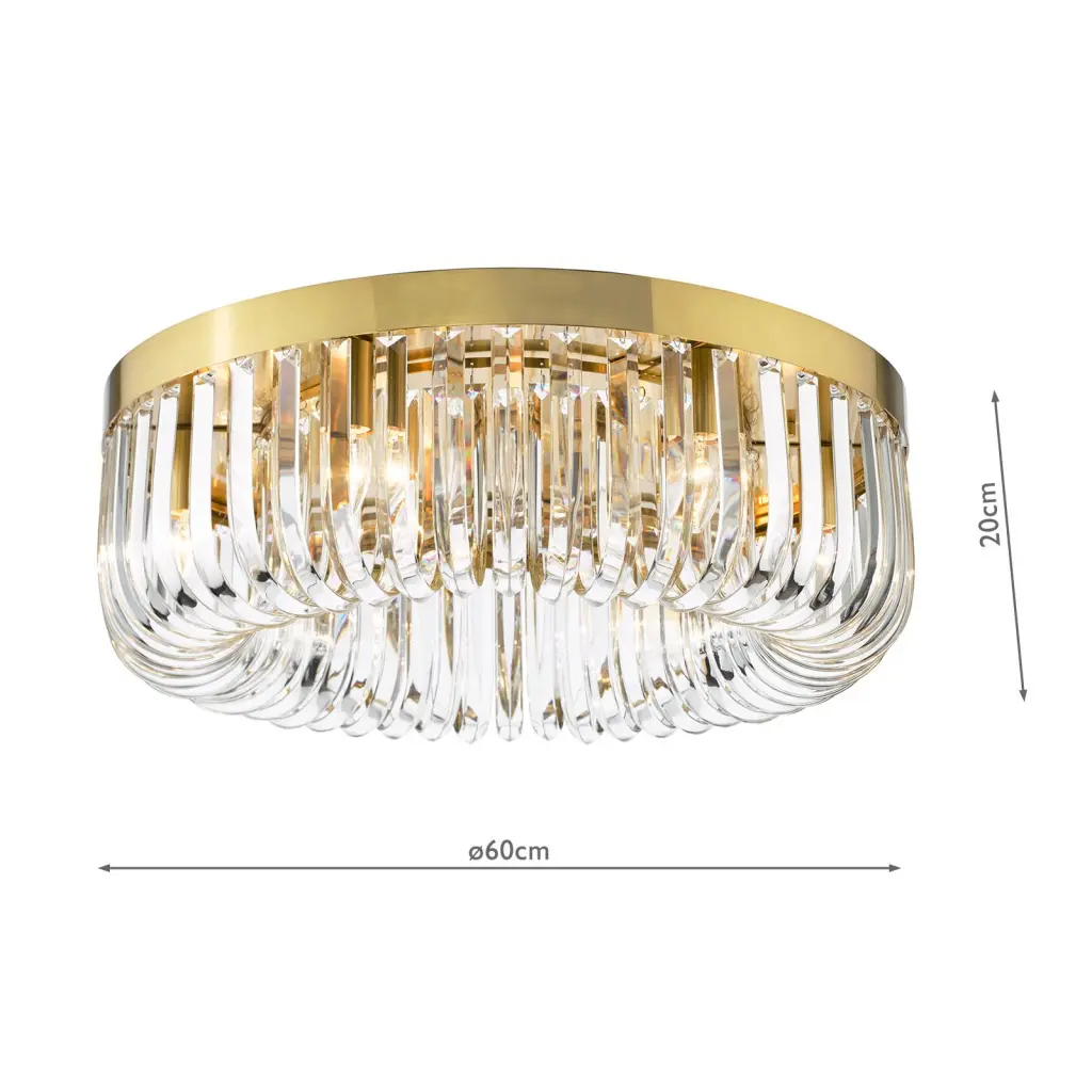 Sigourney 6 Light Satin Gold Semi Flush Fitting
