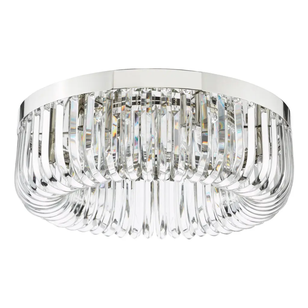 Sigourney 6 Light Polished Nickel Semi Flush Fitting