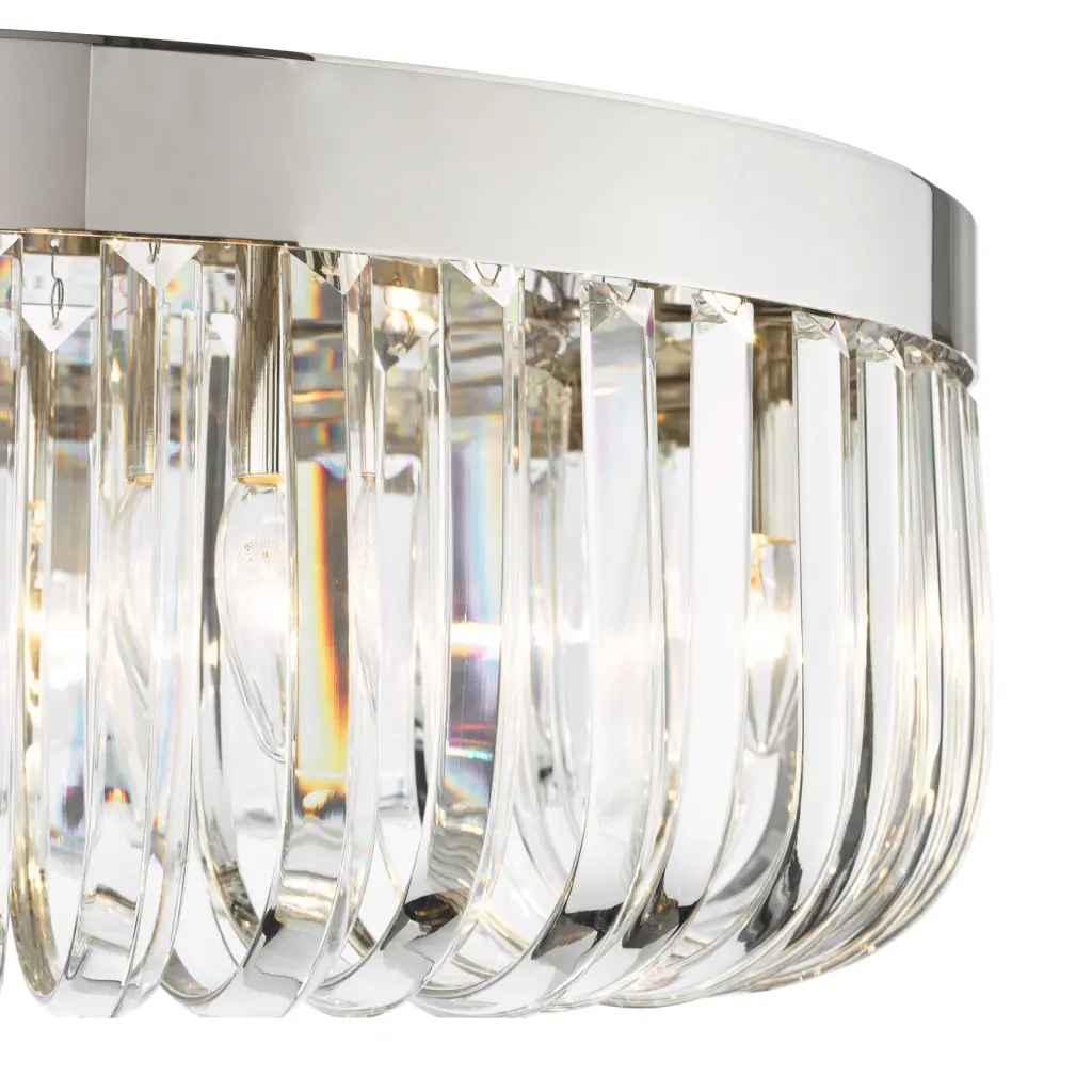 Sigourney 6 Light Polished Nickel Semi Flush Fitting
