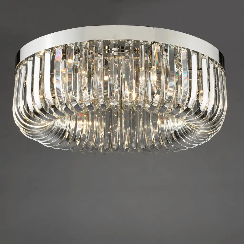 Sigourney 6 Light Polished Nickel Semi Flush Fitting