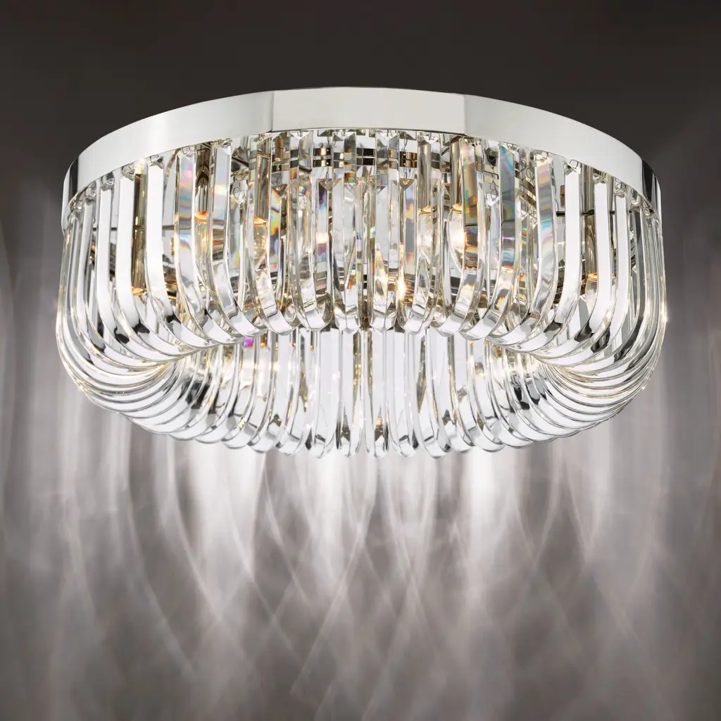 Sigourney 6 Light Polished Nickel Semi Flush Fitting
