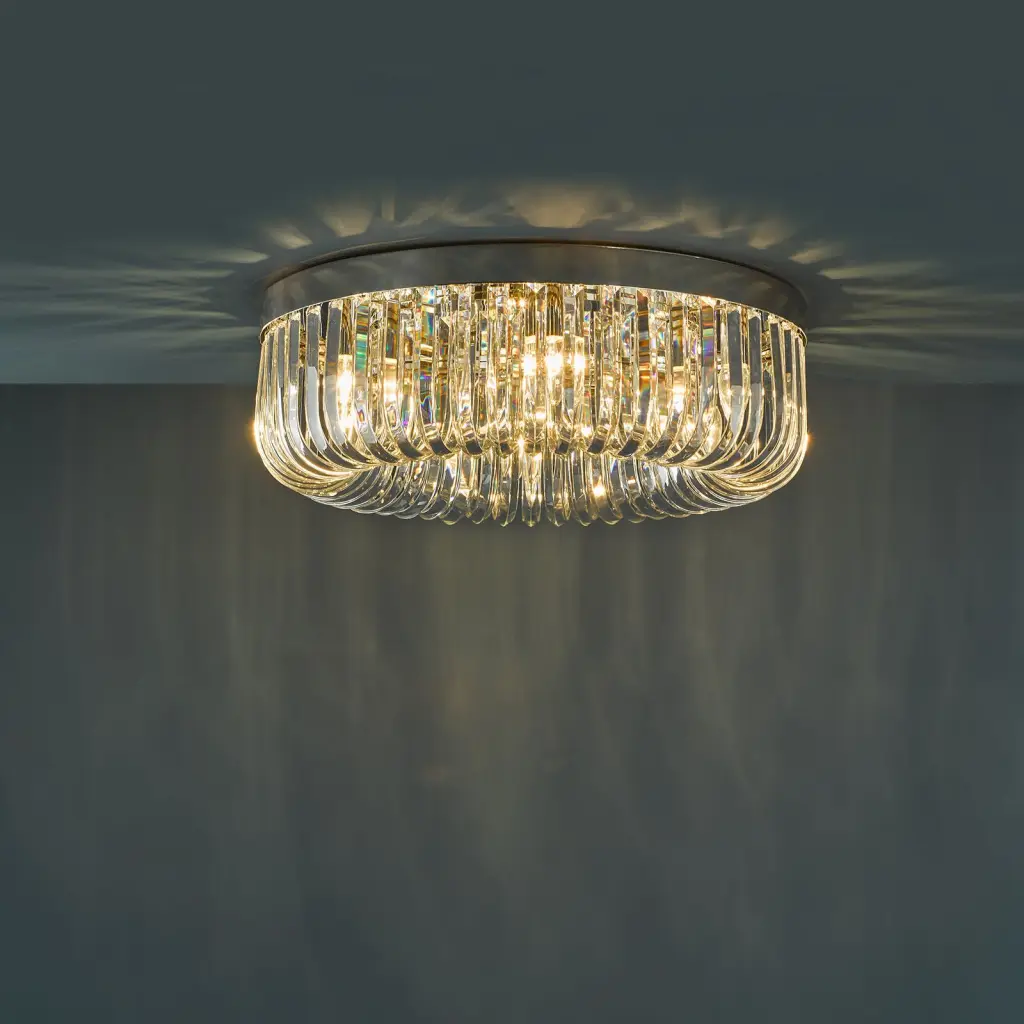 Sigourney 6 Light Polished Nickel Semi Flush Fitting