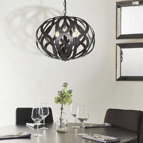 Sirolo 3 Light Pendant in Antique Bronze Finish