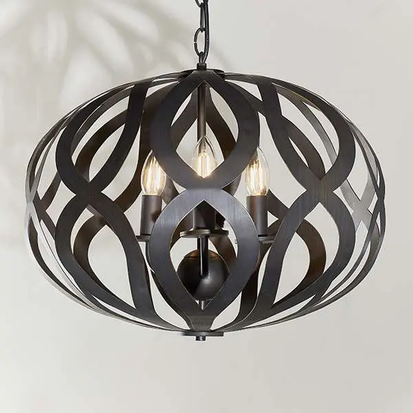 Sirolo 3 Light Pendant in Antique Bronze Finish