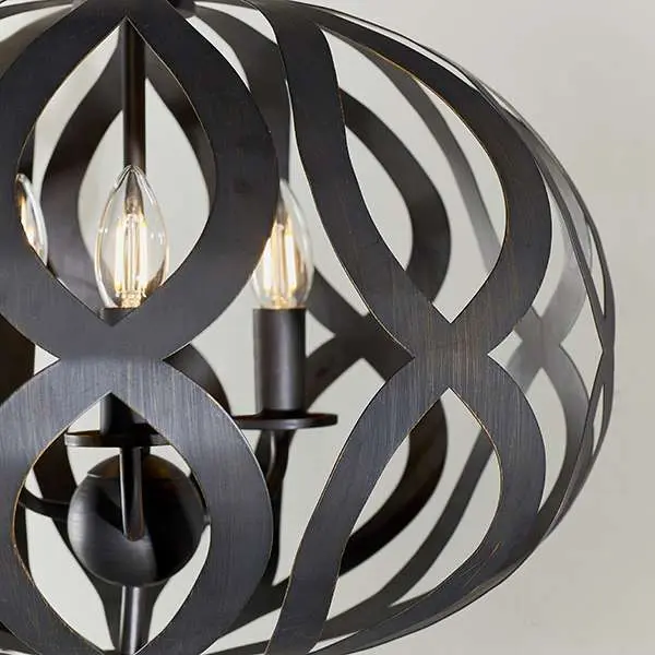 Sirolo 3 Light Pendant in Antique Bronze Finish