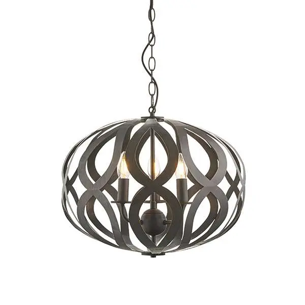 Sirolo 3 Light Pendant in Antique Bronze Finish