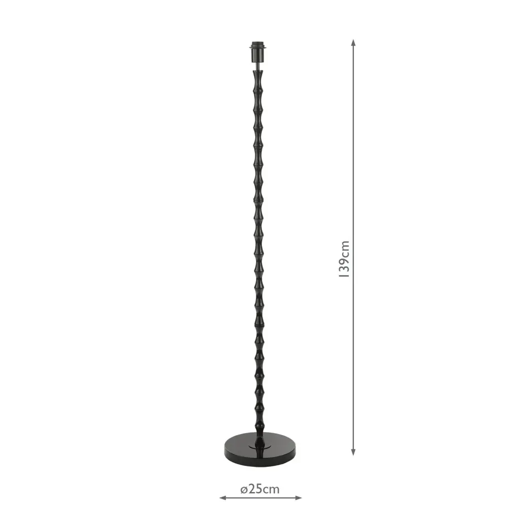 Siyanda Satin Black Floor Lamp Base Only