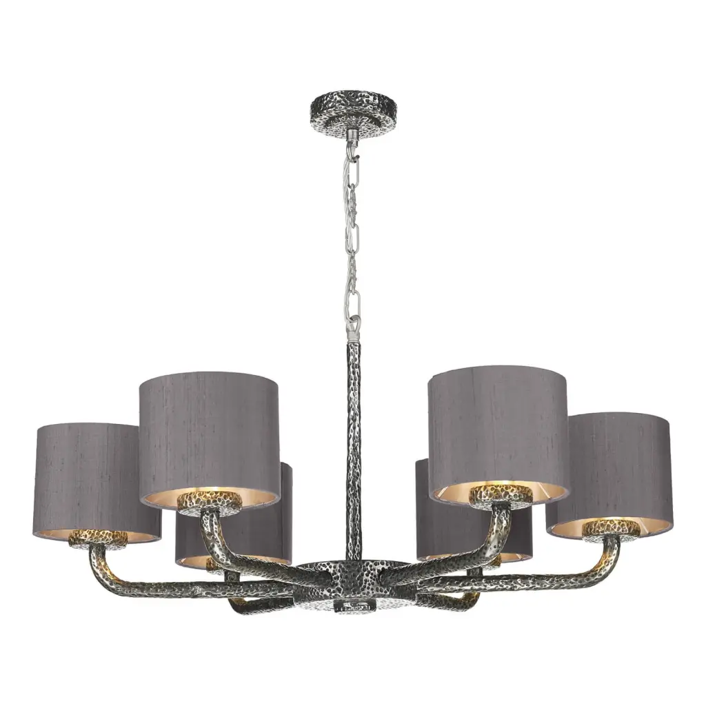Sloane 6 Light Pendant Hammered Pewter