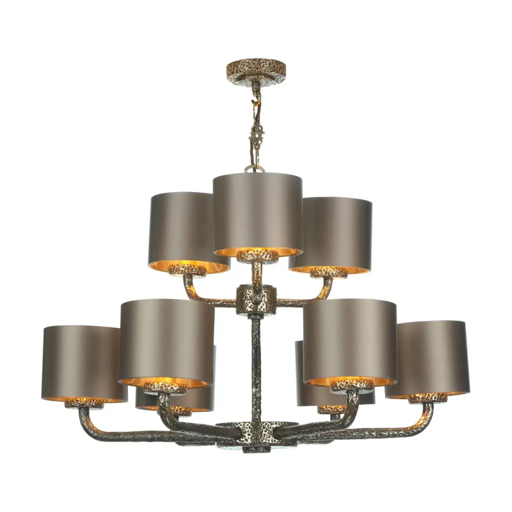 Sloane 2 tiered 9 Light Fitting C/W Bespoke Shades
