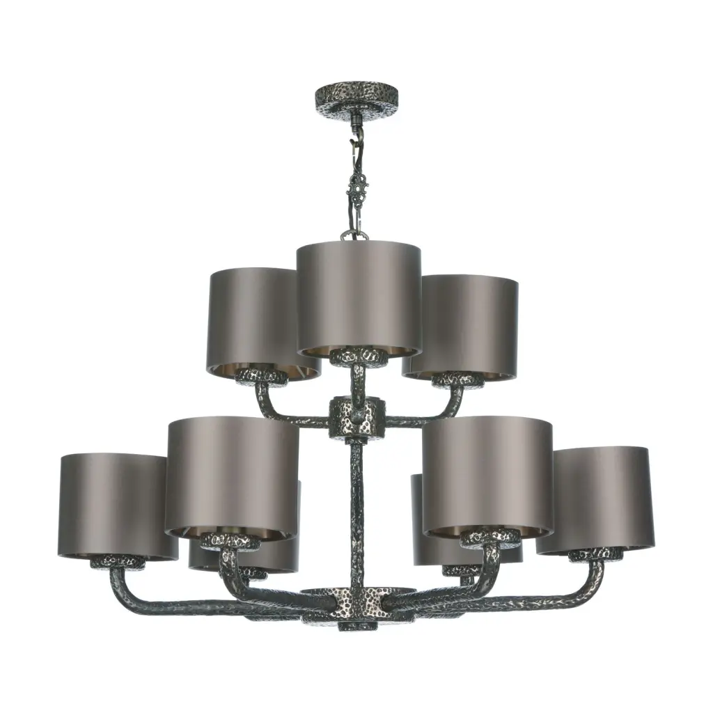 Sloane 2 tiered 9 Light Fitting C/W Bespoke Shades