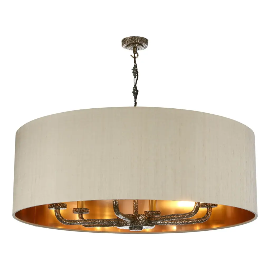 Sloane 6 Light Bespoke Pendant C/W Drum Shade