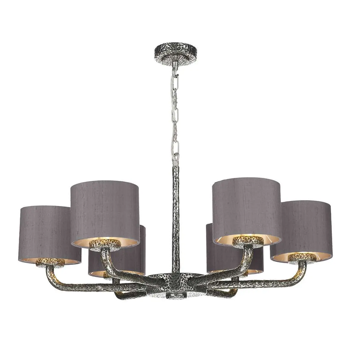 Sloane 6 Light Pendant Hammered Pewter