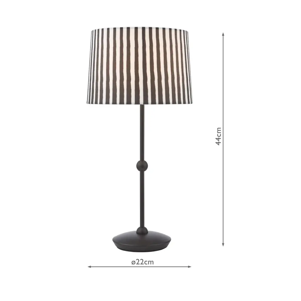 Sosa Matt Black Table Lamp C/W Shade