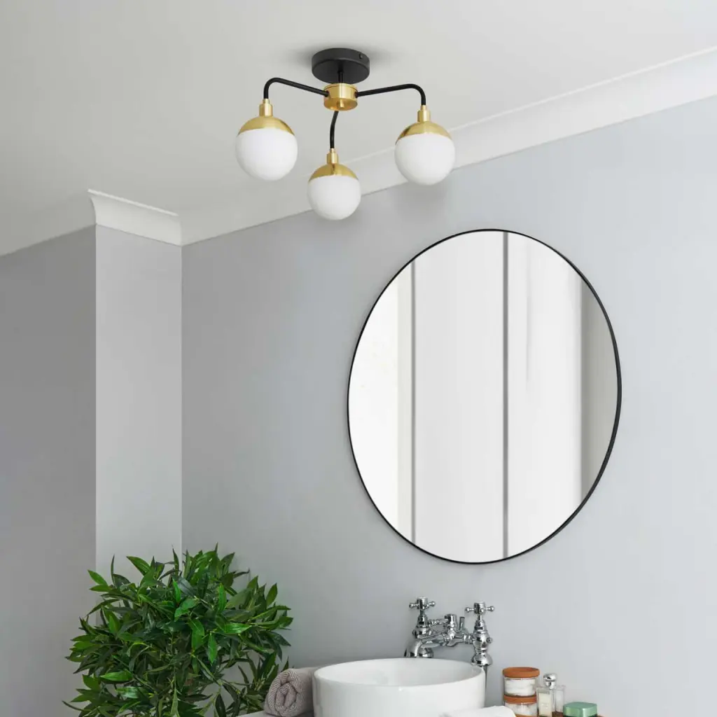 Lilli Black & Satin Brass Semi Flush Fitting