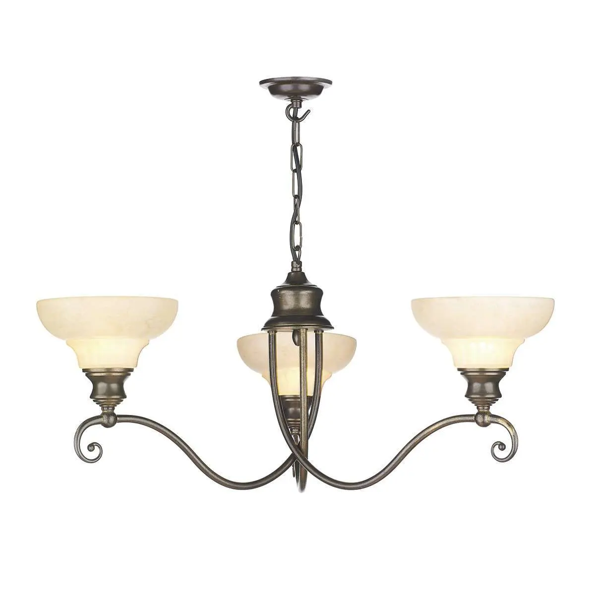 Stratford 3 Light Pendant Aged Brass
