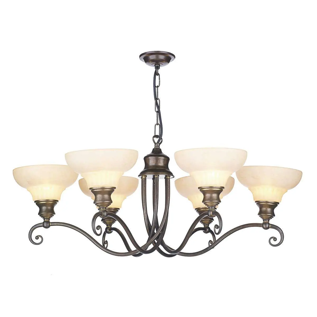 Stratford 6 Light Pendant Aged Brass