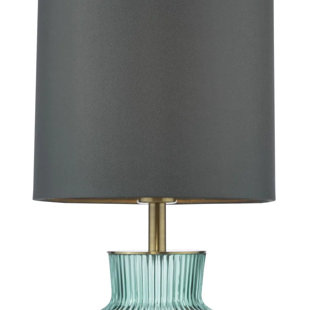 Suelita Green Glass Table Lamp C/W Shade