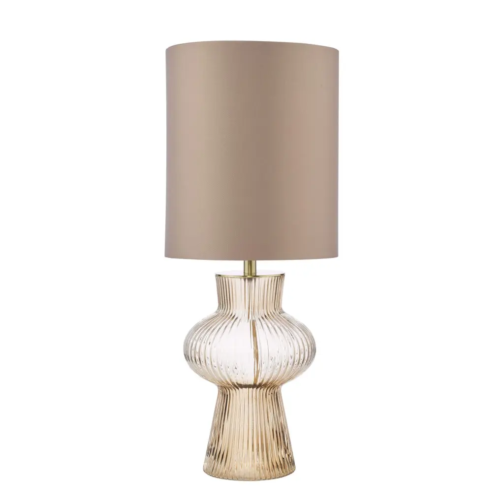 Suelita Brown Glass Table Lamp C/W Shade