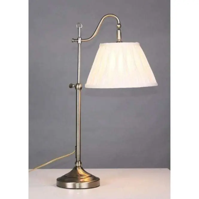 Suffolk Table Lamp Rise & Fall Antique Brass complete with Shade