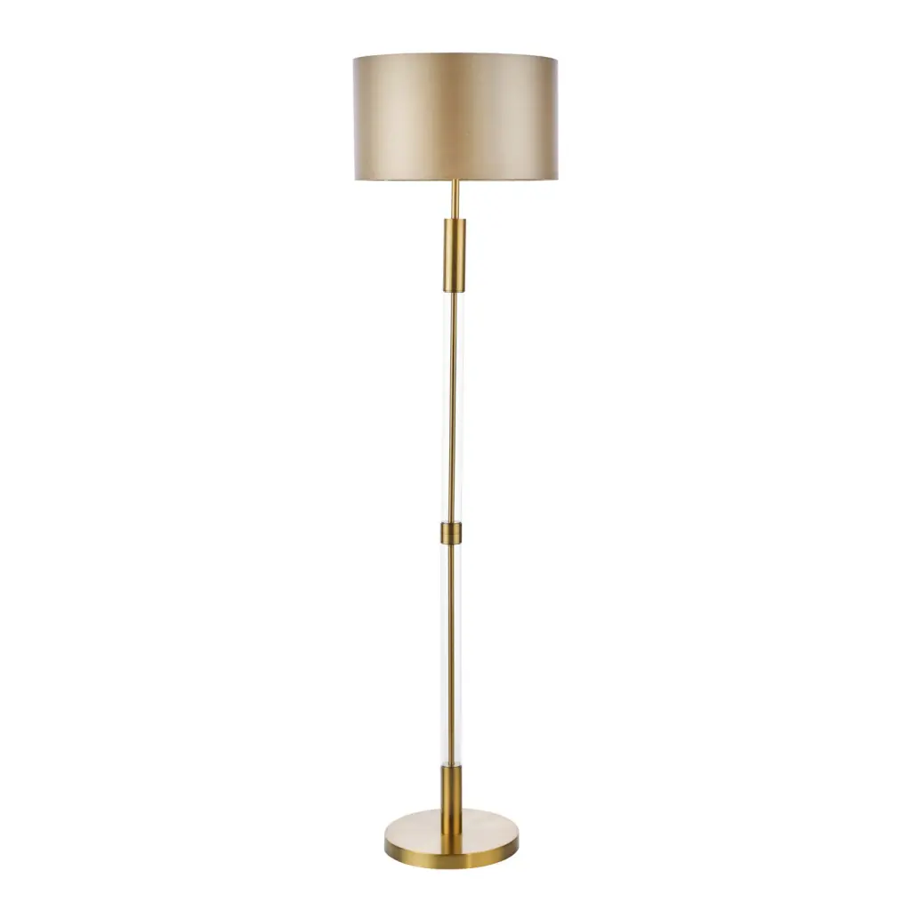 Sylvester Antique Brass Floor Lamp C/W Shade