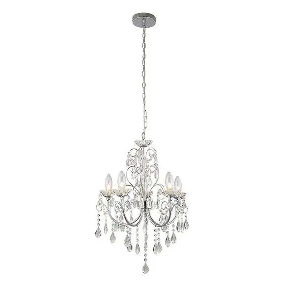 Tabitha 5 Light Polished Chrome Pendant IP44