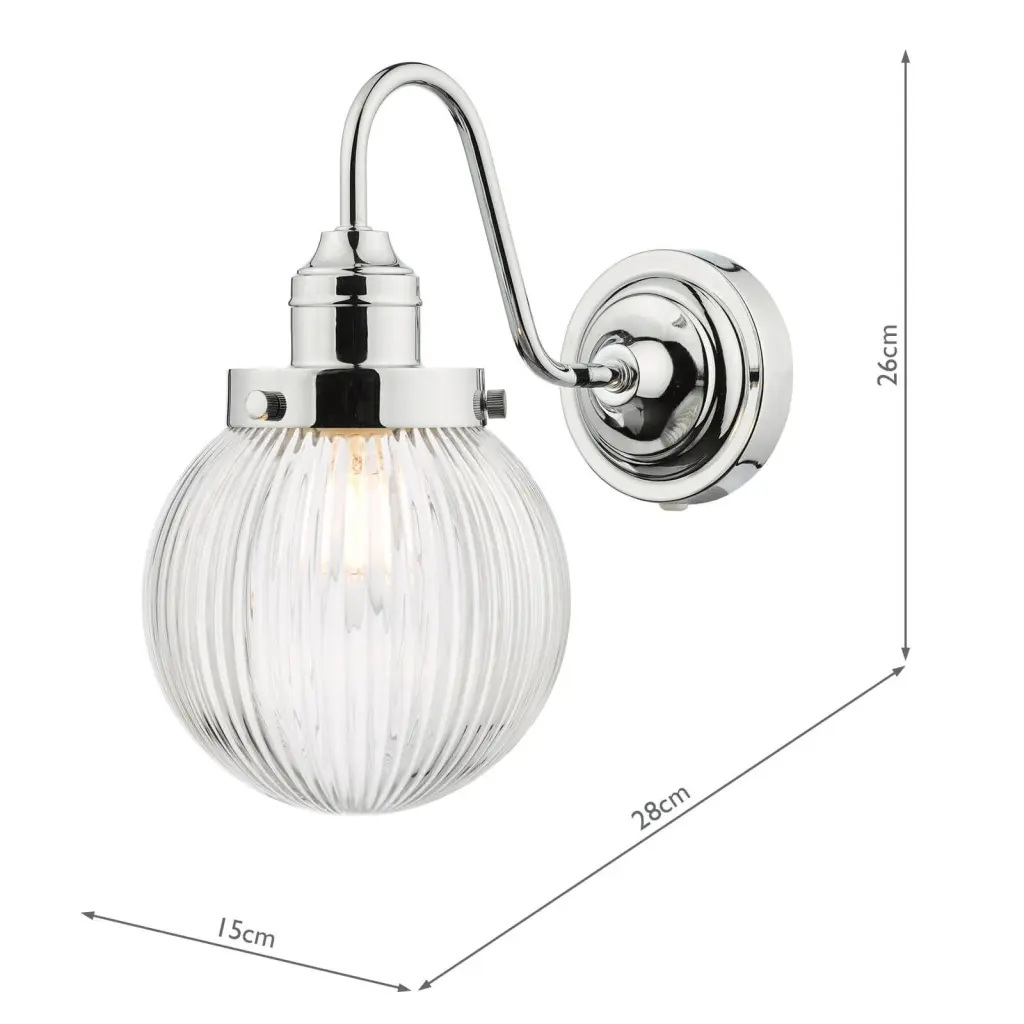 Tamara IP44 Polished Chrome Wall Light