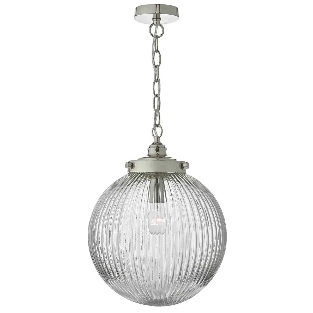 Tamara 1lt Pendant Satin Nickel & Ribbed Glass