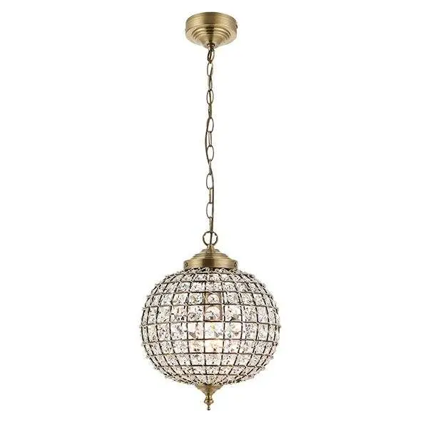 Tanaro 1 Light Pendant in Antique Brass