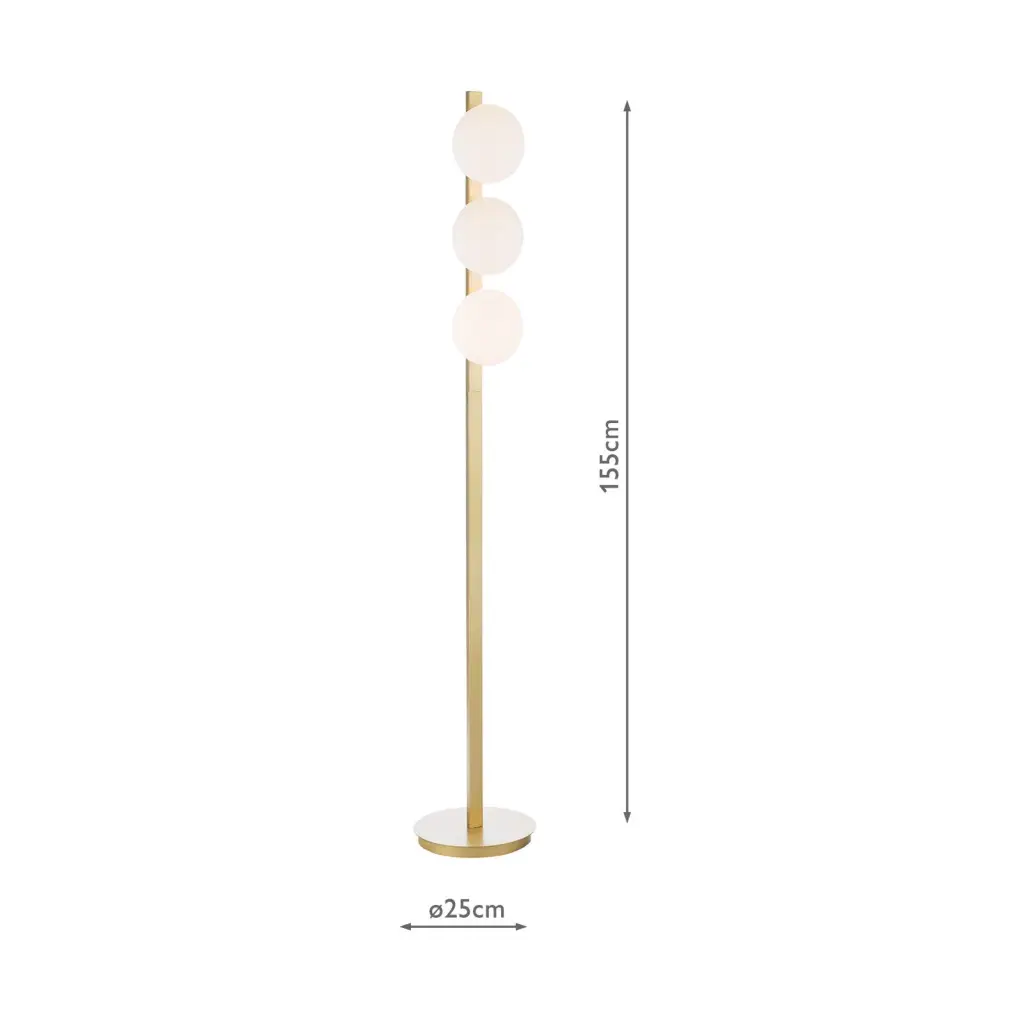 Tauri Gold & Opal Glass Floor Lamp