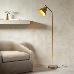 Cape Antique Brass Floor Lamp