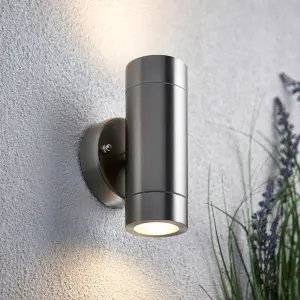 Palin Stainless Steel Up &amp; Down Wall Light IP44